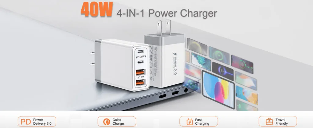 4IN1 QC PD Power adapter  - Mobile Phone Accessories Wholesale