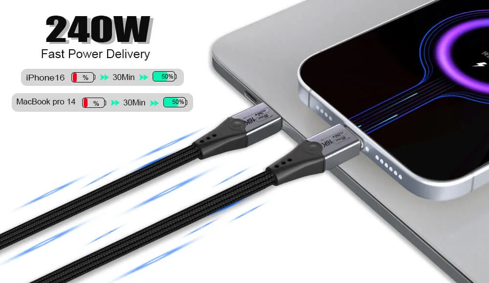 240W high speed charging USB c cables Wholesale
