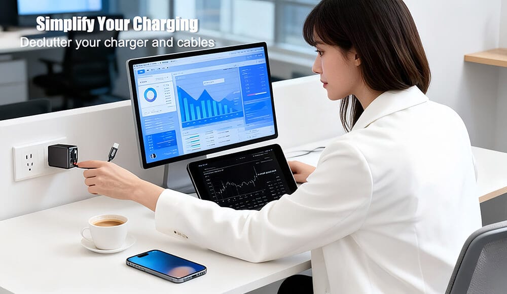 wholesale GaN chargers built-in cable