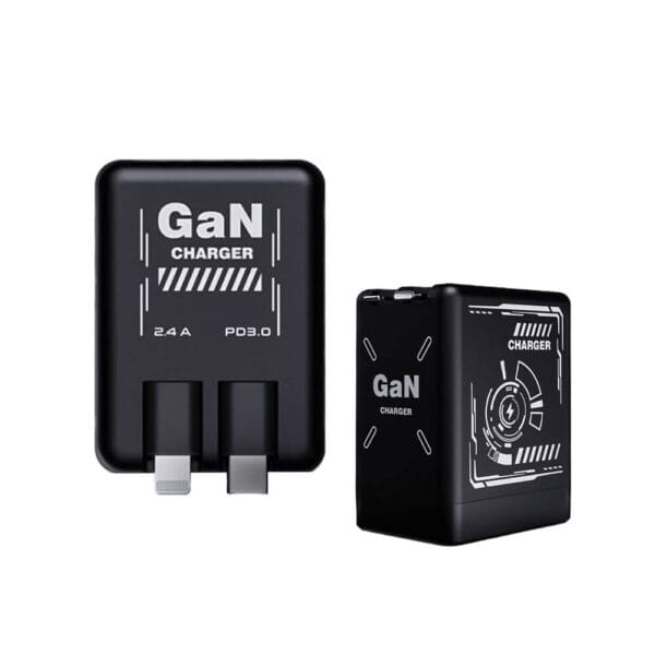 Gan travel chargers with built-in retractable cables China
