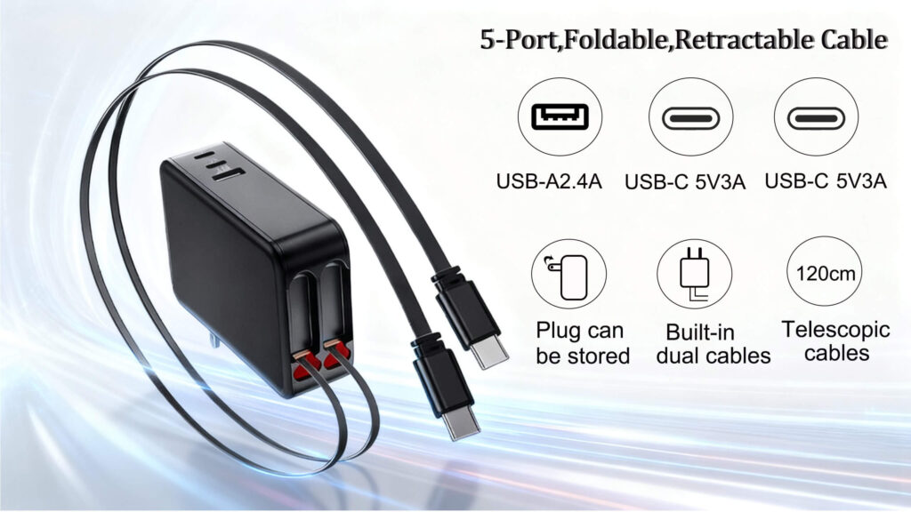 Retractable Cable USB-C Phone Chargers