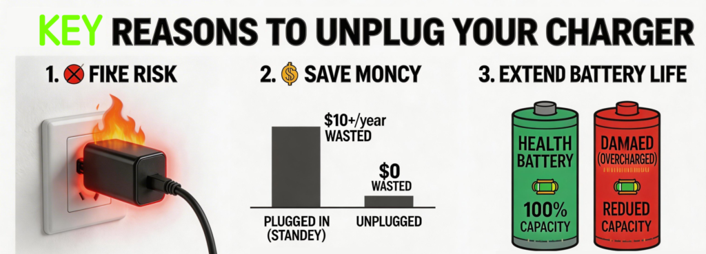 key reasons to unplug your phone charger