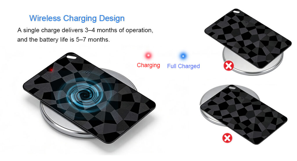 iTag tracker wireless charging